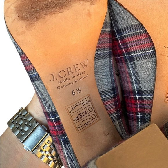 J.Crew Etta Plaid Studded Cap Toe Pumps Heels Shoes I Size: 6.5 - Picture 9 of 9